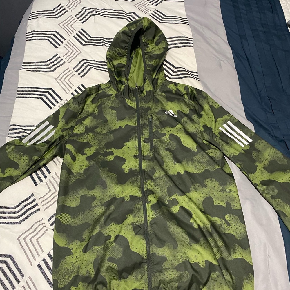 Adidas Olive Green Hooded Jacket